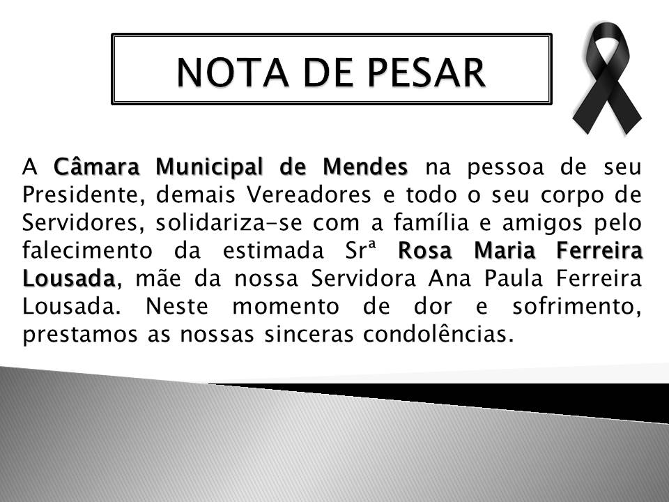 nota de pesar senhora rosa